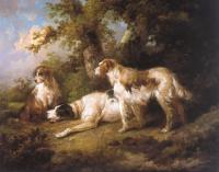 George Morland - Dogs In Landscape,Setters & Pointer